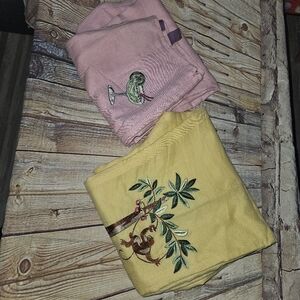 C J Laing pale pink martini linen pants size 4 yellow monkey ‎ lot of 2